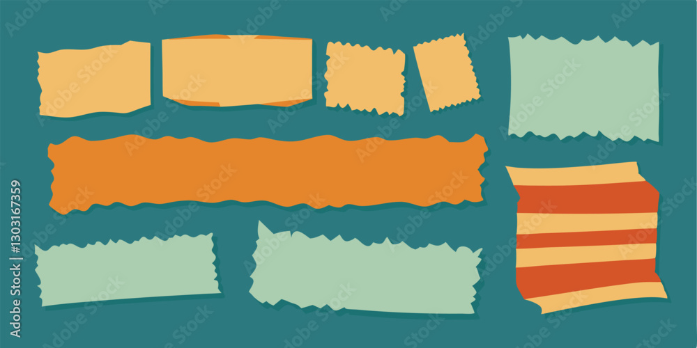 Torn Ripped Paper Strips - Jagged Edges, Scrapbook Sheets, Grunge Collage Elements Torn Ripped Paper Strips - Jagged Edges, Scrapbook Sheets, Grunge Collage Elements