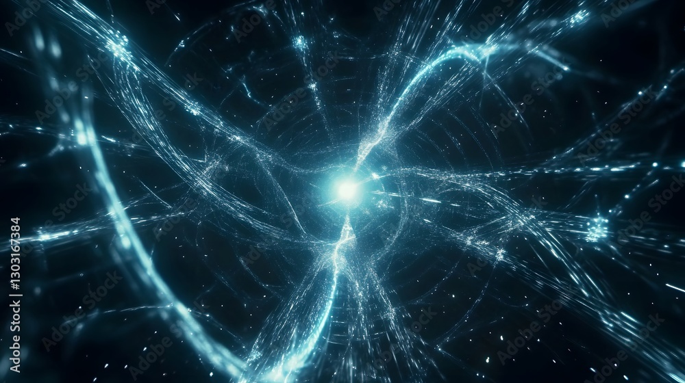 Abstract illustration of a glowing energy field expanding outward Abstract illustration of a glowing energy field expanding outward