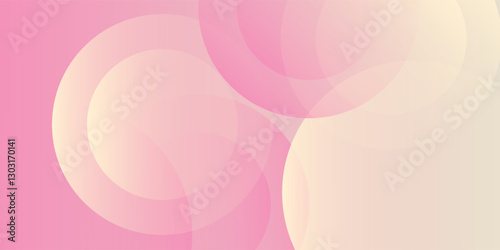 Modern minimalist pink and yellow gradations circle effect simple abstract