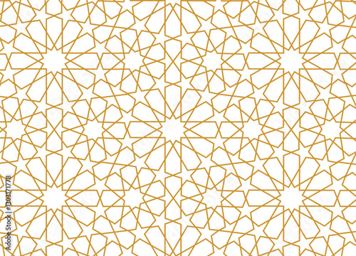Seamless geometric arabian pattern style vector background