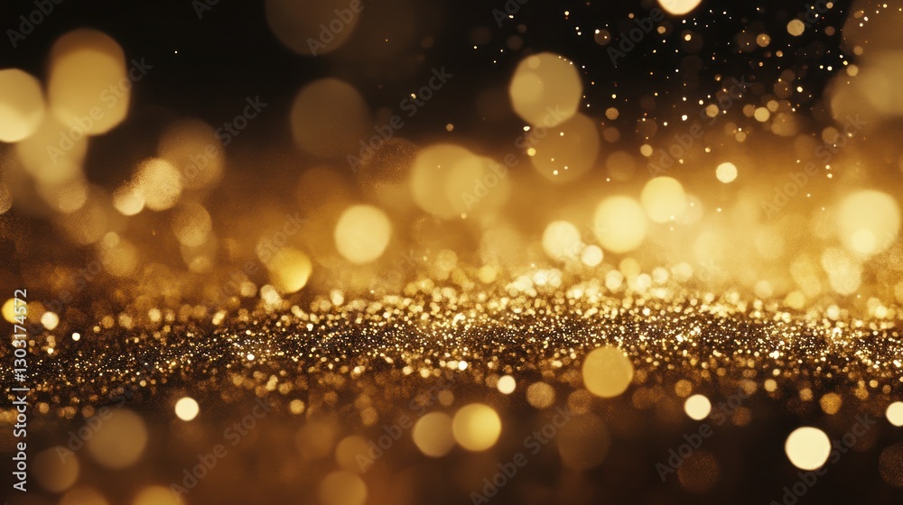 Golden Glitter Background, Festive Bokeh Golden Glitter Background, Festive Bokeh