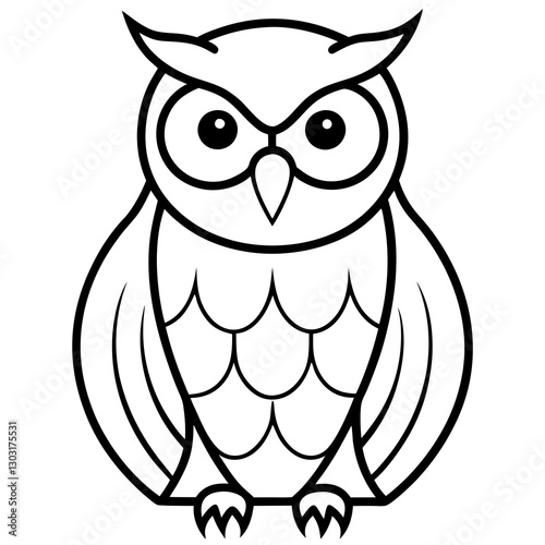 Stunning owl vector graphic for digital use—perfect for designs, prints, and branding. photo
