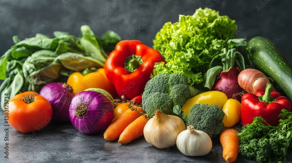 Rich and colorful seasonal vegetable health feast Rich and colorful seasonal vegetable health feast