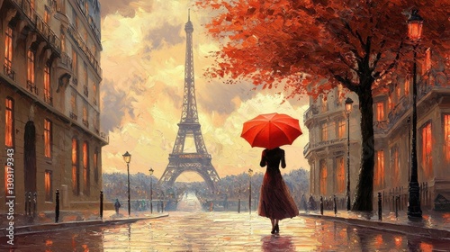 Wallpaper Mural A blend of nature and urban life with trees framing the beautiful streets of France. Torontodigital.ca