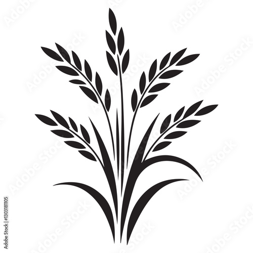 Wheat stalk silhouette illustration symbolizing harvest abundance and agricultural bounty