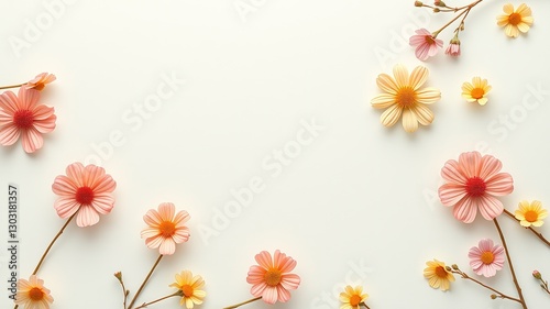 Pastel Summer Lined Paper Pattern Background