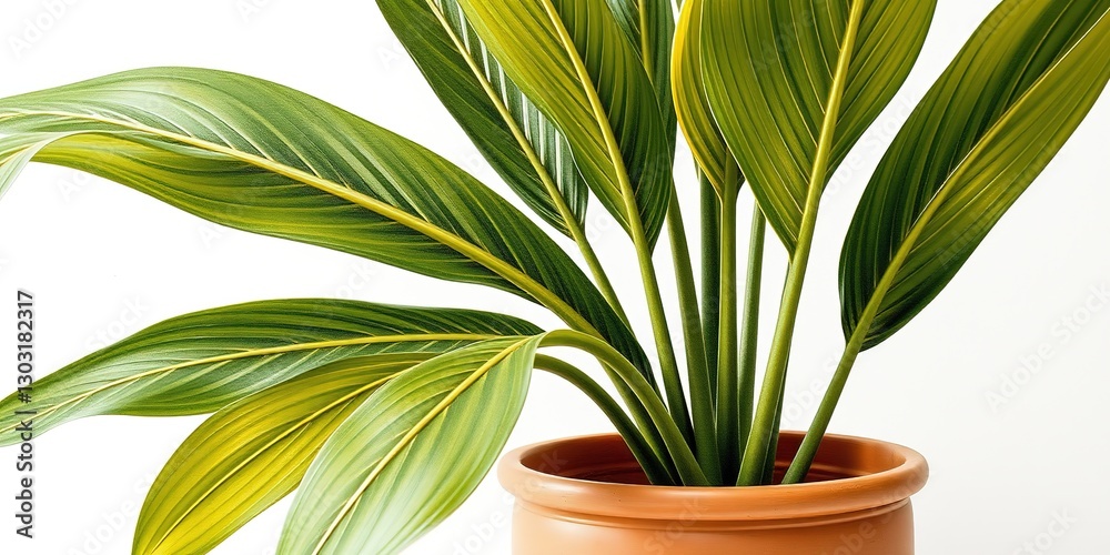 Obraz premium Modern Pandan Leaf Canvas Art in a Pot