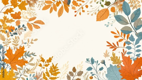 Autumn Leaves Border Frame Background