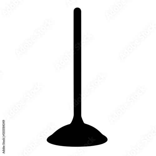 Simple silhouette of a plunger on transparent background, plumbing symbol