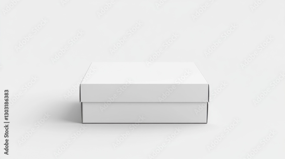 Minimalist White Box on Light Background for Packaging and Storage Minimalist White Box on Light Background for Packaging and Storage