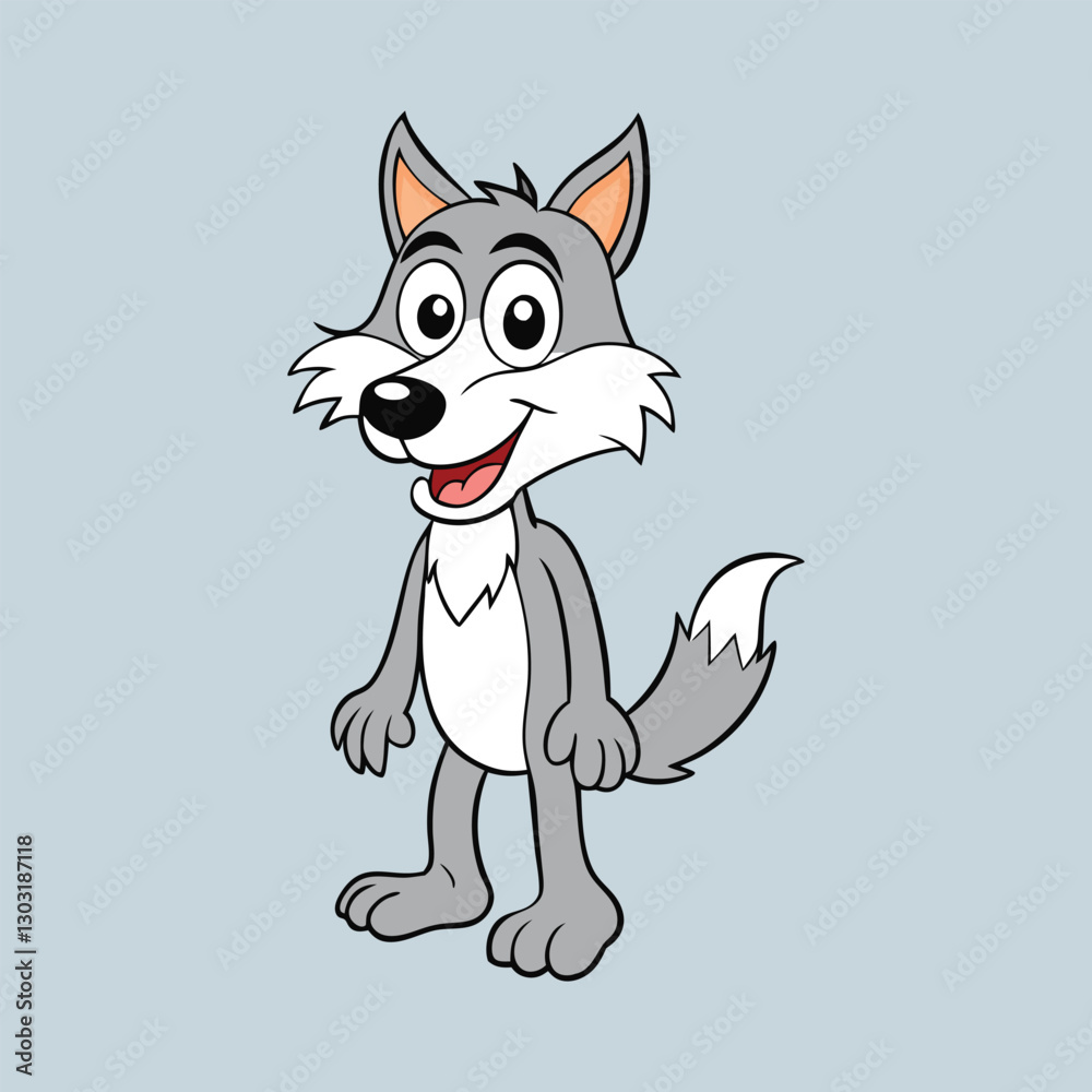 Vector illustration of funny wolf cartoon Vector illustration of funny wolf cartoon