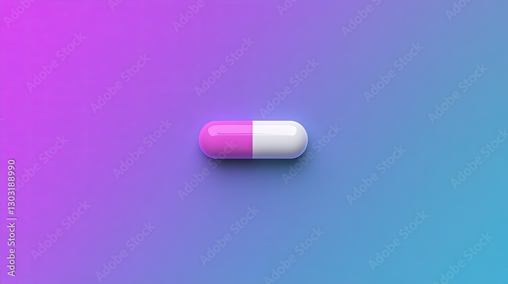 Simplistic drug visual with a pill on an aesthetically pleasing layout Simplistic drug visual with a pill on an aesthetically pleasing layout