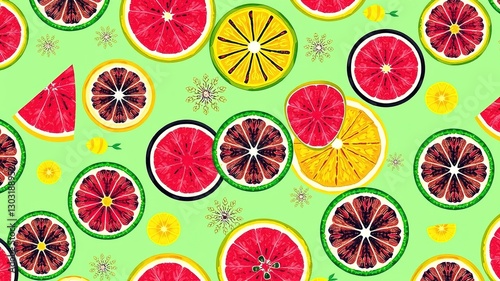 Abstract Fruit Patterns - Bold Color Compositions