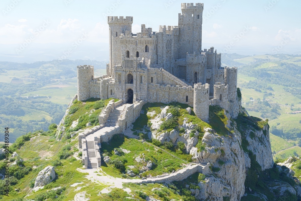 Obraz premium Medieval Castle on a Clifftop.