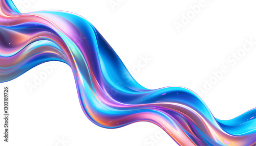 Abstract Colorful Liquid Shape with Vibrant Neon Swirls and Gradient Highlights

