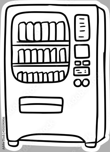 Vintage Snack Dispenser Illustration, Handcrafted Ink Drawing