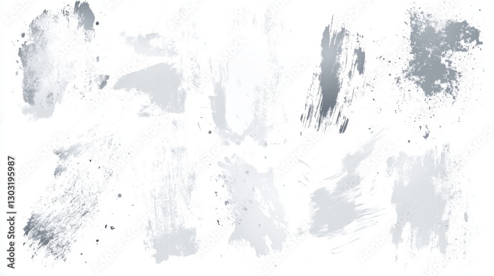 Fototapeta premium Abstract gray and white paint brush strokes on canvas background