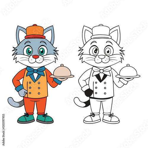 A Cute Cat Waiter