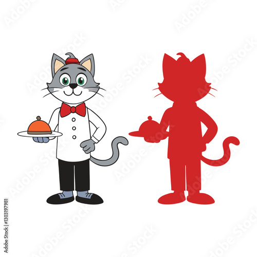A Cute Cat Waiter