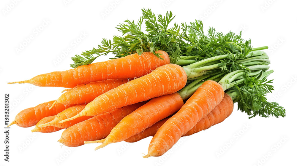 Bundle of organic carrots with green tops Bundle of organic carrots with green tops
