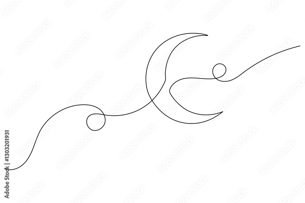 Moon Continuous one line art drawing of outline line vector illustration
Moon Continuous one line art drawing of outline line vector illustration