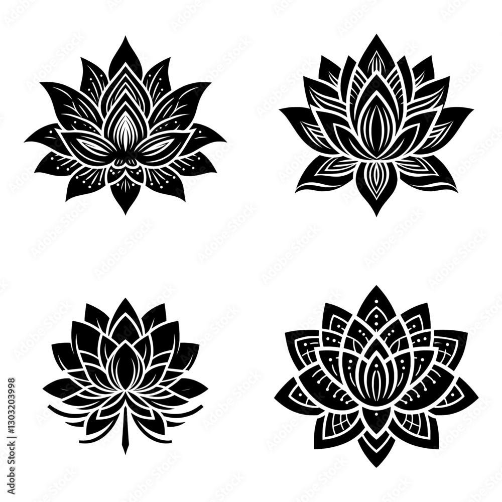 Fototapeta premium Lotus Flower Mandala Designs