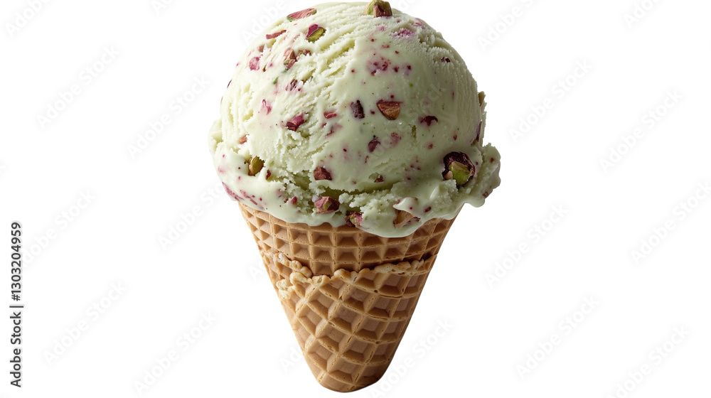 Scoop of Vanilla Ice Cream with Chocolate Drizzle, Isolated on White Background Scoop of Vanilla Ice Cream with Chocolate Drizzle, Isolated on White Background
