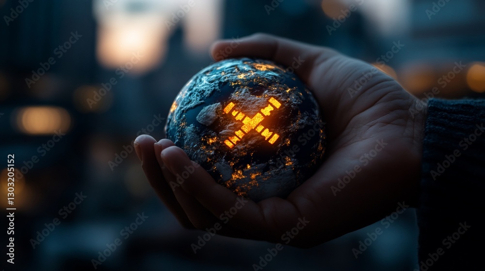 Fototapeta premium crystal ball in hand