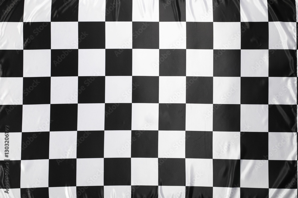 Fototapeta premium Checkered finish flag as background, top view