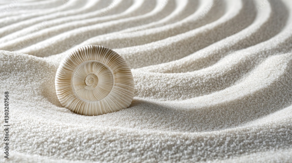Obraz premium Serene Ammonite in Zen Garden