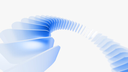 Poster 3D Abstrakte blaue Glasform mit Verlauf  © Gunta