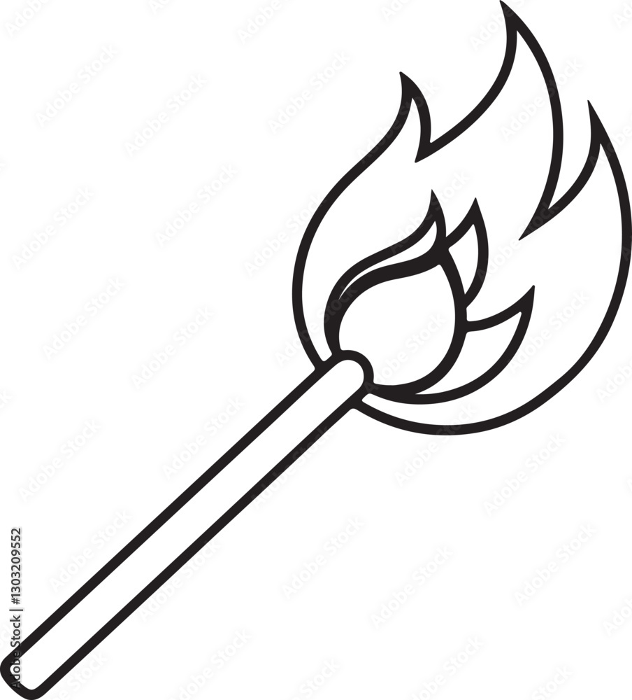 match line art, black outline, vector and illustration, coloring book page line art drawing match line art, black outline, vector and illustration, coloring book page line art drawing