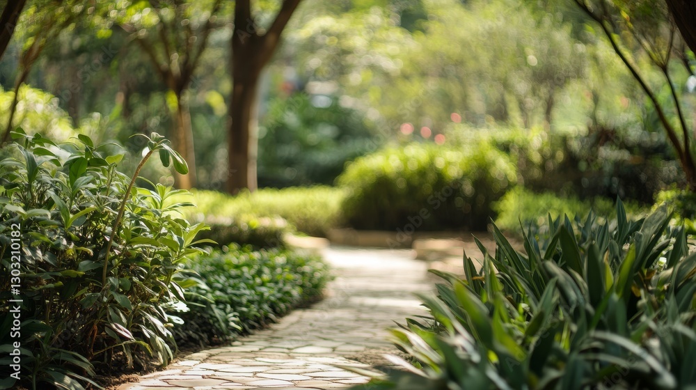 Obraz premium Lush botanical garden plants background