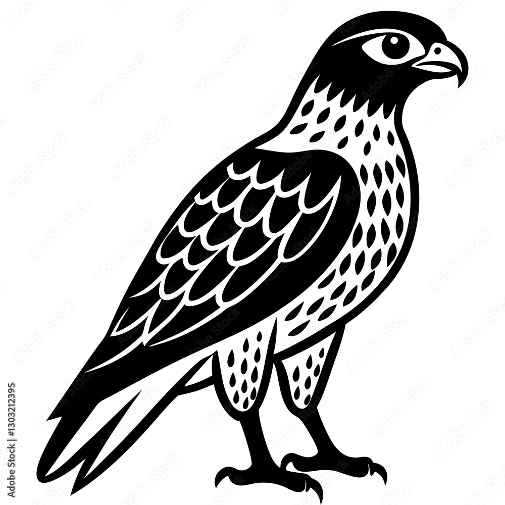 Fototapeta premium High-quality hawk vector illustration, perfect for logos, designs, and digital projects.