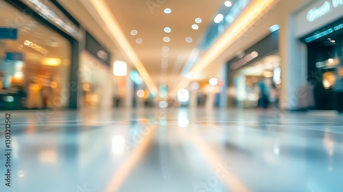 Shopping mall interior blurred background