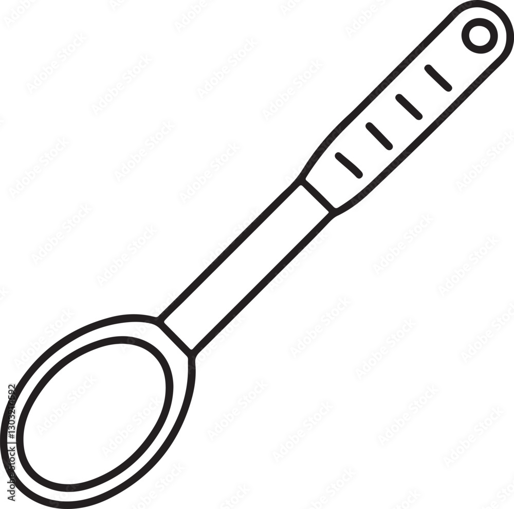measuring spoon line art, black outline, vector and illustration, coloring book page line art drawing measuring spoon line art, black outline, vector and illustration, coloring book page line art drawing