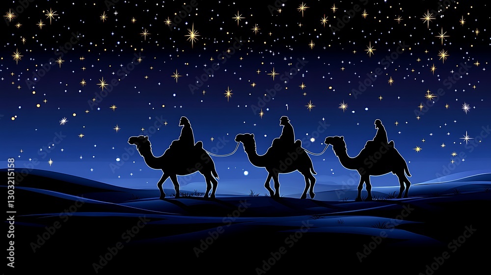 Three Kings Journeying. Starry Night Three Kings Journeying. Starry Night