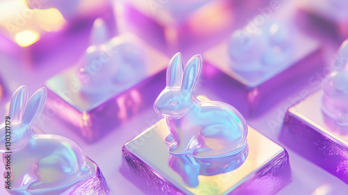 Colorful resin art featuring cute animals, fantasy characters, and kawaii art in a modern pop art style, perfect for cute decor and decorative fantasy scenes.