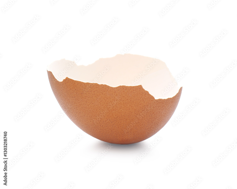 Piece of cracked eggshell isolated on white Piece of cracked eggshell isolated on white