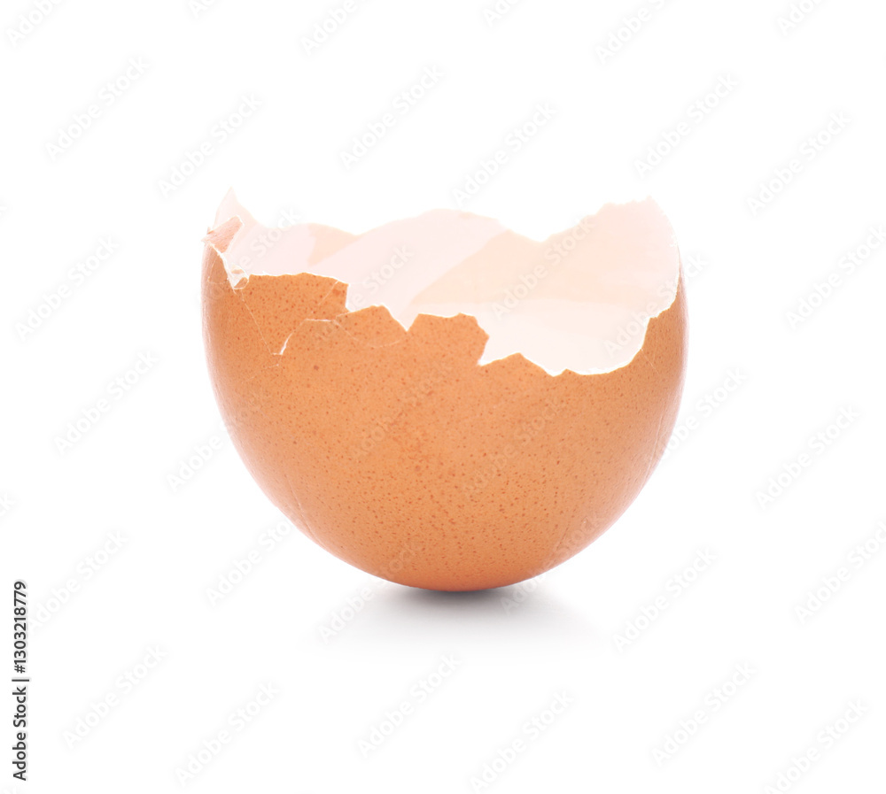 Piece of cracked eggshell isolated on white Piece of cracked eggshell isolated on white