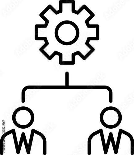 Teamwork and management concept illustration line icon