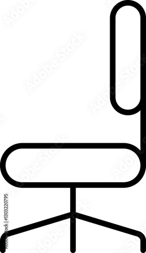 Office chair outline illustration line icon
