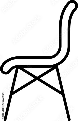 Outline of a modern chair design line icon