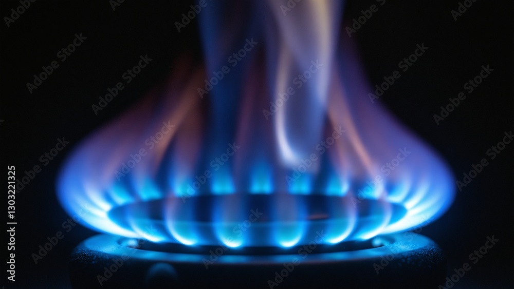 Realistic blue scattered fire with smoke, Long blue gas flames, Close Up of Abstract blue flame on black background Realistic blue scattered fire with smoke, Long blue gas flames, Close Up of Abstract blue flame on black background