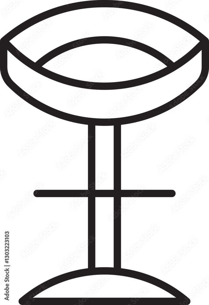 Bar stool illustration design line icon Bar stool illustration design line icon