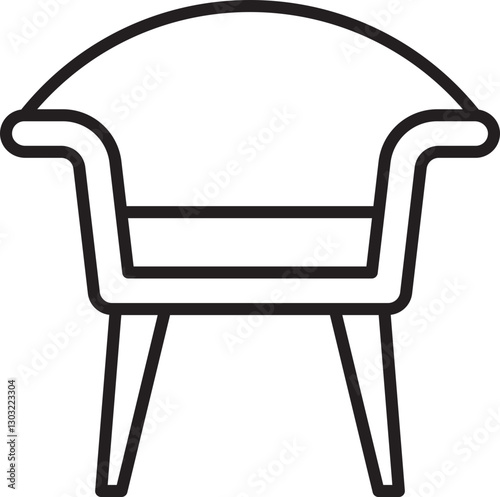 Minimalist chair illustration line icon