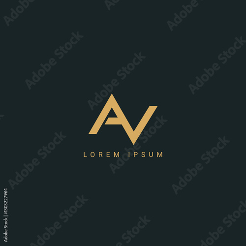 Abstract letter AV VA monogram logo vector template. Initial based minimal flat icon vector, AV logo