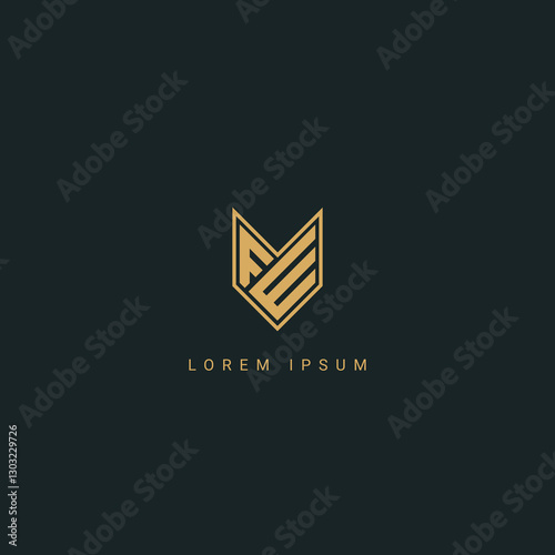 Abstract letter FW WF, FE or EF monogram logo vector template. Initial based minimal flat icon vector