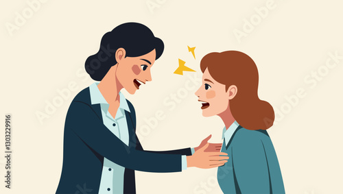 Businesswoman supporting stressed partner, cutting negative emotions, concept of emotional support, mental health aid in professional environment