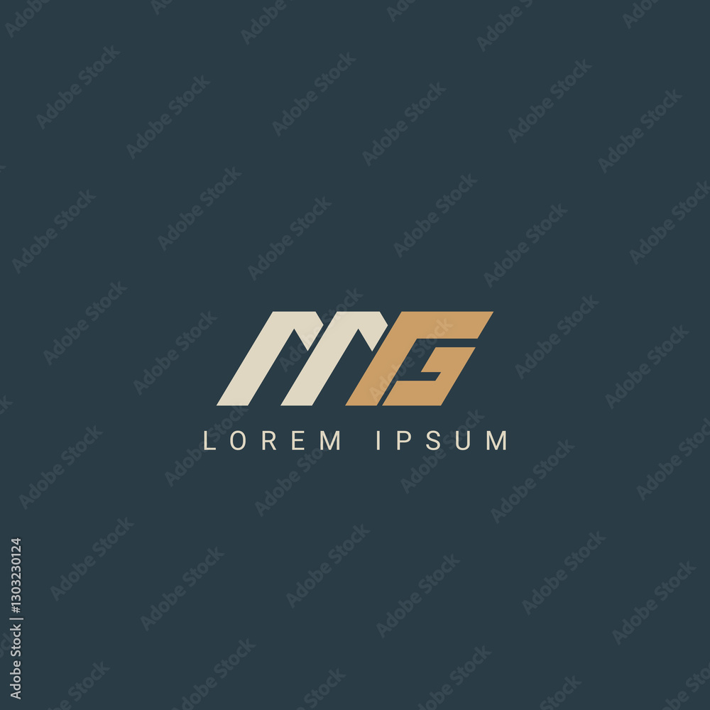 Obraz premium Abstract letter MG or GM monogram logo vector template. Initial based minimal flat icon vector